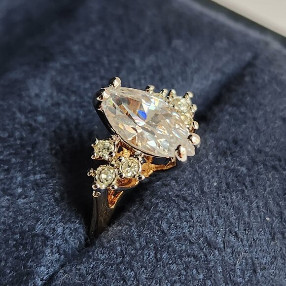 VTG NIB 18K Marquise Cut CZ GF Ring size 7 - Picture 14 of 14